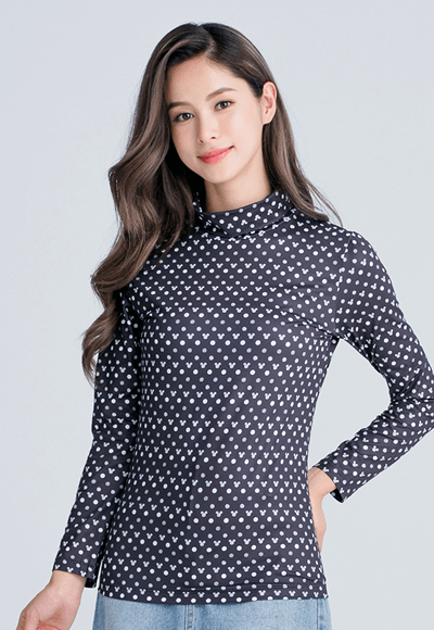 【為愛加衣】經典米奇溫灸刷毛高領發熱衣(黑白色 女S-2XL) 【為愛加衣】經典米奇溫灸刷毛高領發熱衣(黑白色 女S-2XL)