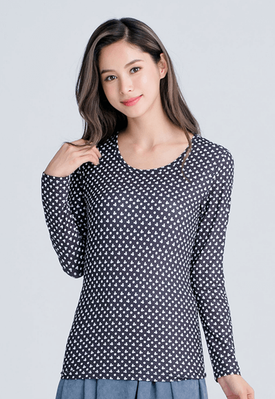 【為愛加衣】米奇點點溫灸刷毛圓領發熱衣(黑白色 女S-2XL) 【為愛加衣】米奇點點溫灸刷毛圓領發熱衣(黑白色 女S-2XL)