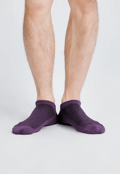MIT發熱抑菌按摩船型襪(羅蘭紫 男M-L)