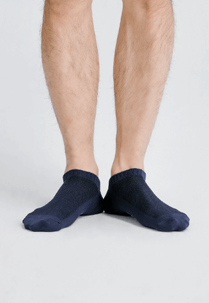 MIT發熱抑菌按摩船型襪(湛海藍 男M-L)