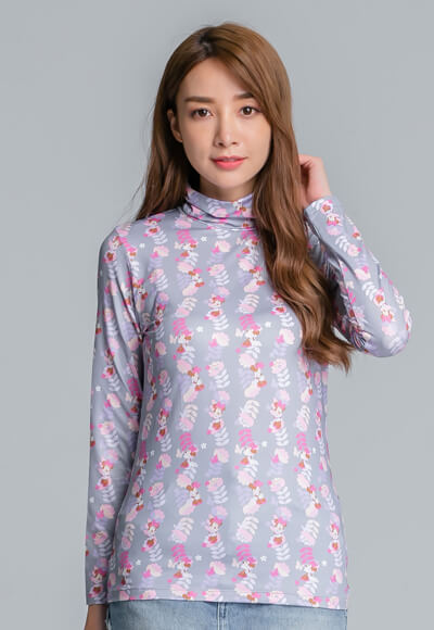【為愛加衣】藤蔓米妮溫灸刷毛高領發熱衣(灰紫色 女S-2XL) 【為愛加衣】藤蔓米妮溫灸刷毛高領發熱衣(灰紫色 女S-2XL)