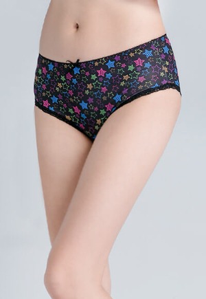 彩星遠紅外線抑菌經典中腰內褲(經典黑 女M-2XL)