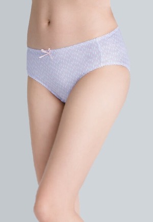 豎條遠紅外線抑菌基本中腰內褲(薰衣紫 女M-2XL)