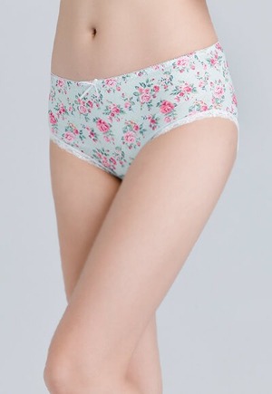水玉玫瑰遠紅外線抑菌經典中腰內褲(奶昔綠 女M-2XL)