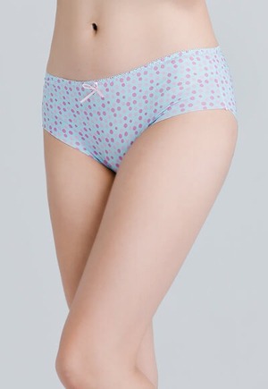 網點遠紅外線抑菌無痕中腰內褲(天空藍 女M-2XL)
