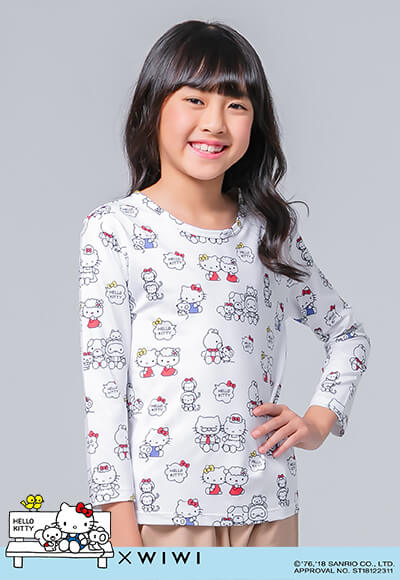 溫馨Hello Kitty溫灸刷毛圓領發熱衣(純淨白 童100-150) 溫馨Hello Kitty溫灸刷毛圓領發熱衣(純淨白 童100-150)