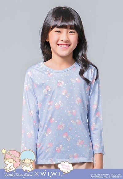 舞動雙星仙子溫灸刷毛圓領發熱衣(琉璃藍 童100-150) 舞動雙星仙子溫灸刷毛圓領發熱衣(琉璃藍 童100-150)