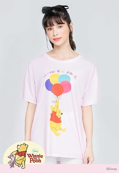 飛天維尼防曬排汗寬版涼感衣(戀愛粉 女S-2XL) 飛天維尼防曬排汗寬版涼感衣(戀愛粉 女S-2XL)
