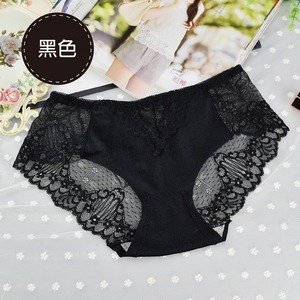 小法國低腰蕾絲內褲(黑色)-F