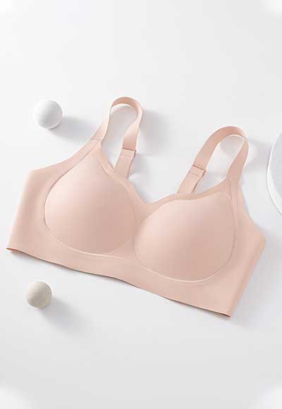 舒柔美胸無鋼圈細肩內衣(蜜桃膚 女M-2XL)