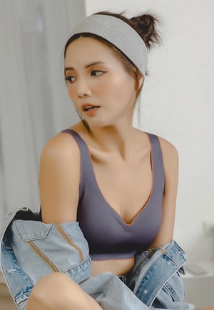 舒活撞色寬肩無痕內衣(藍橘色 女M-XL)