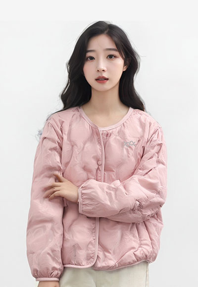 極輕波紋羽絨衣(極光粉 S-XL)