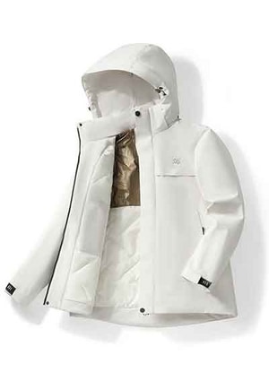 石墨烯極暖衝鋒衣3.0(純雪白 中性M-5XL)