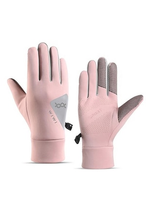 防潑水觸控衝鋒手套(櫻雪粉 中性M)