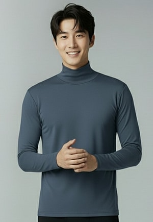 第五代溫灸刷毛立領發熱衣(晨霧藍 男S-3XL)