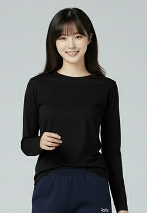 墨金極燃暖絨發熱衣(經典黑 女S-2XL)