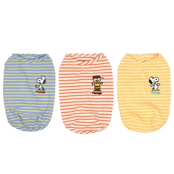 19. PEANUTS VINTAGE COLOR STRIPE T SHIRT_廣
