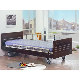 【立新】三馬達護理床電動床。木飾板JP型，贈品:餐桌板x1+床包x2+防漏中單x2第1張小圖