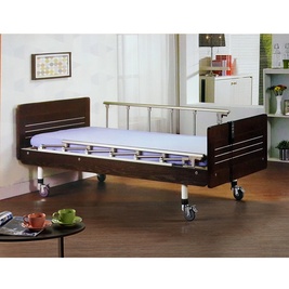 【立新】二馬達護理床電動床。木飾板JP型，贈品:床包x2，防漏中單x2第1張小圖