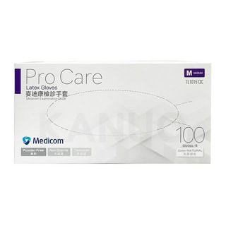 【Medicom麥迪康】ProCare 無粉乳膠手套 檢診手套 (100入/盒)第2張小圖