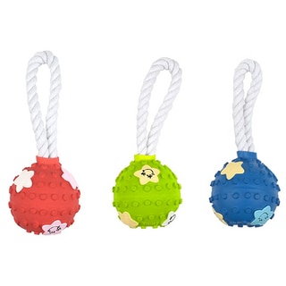 【ParisDog】星星棉繩乳膠球發聲玩具 (寵物玩具)第1張小圖