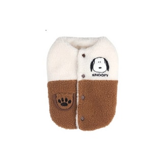 【PEANUTS】史努比可愛腳印絨毛背心 (寵物服飾 寵物衣服)第1張小圖