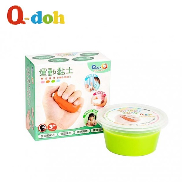 【Q-doh】職能運動有機矽膠黏土 60g (綠色-中硬)