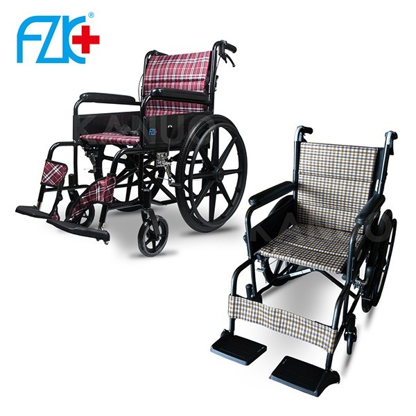 【富士康】鋁合金輪椅 手動輪椅 FZK-25B (雙層坐背墊，後背可折)