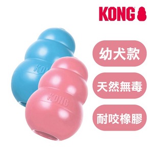美國製造【KONG】超耐咬葫蘆玩具 (粉藍隨機-幼犬) 寵物玩具 漏食球