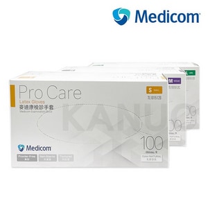 【Medicom麥迪康】ProCare 無粉乳膠手套 檢診手套 (100入/盒)