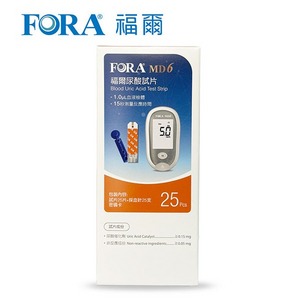 【FORA 福爾】尿酸試片 (6合1測試系統 MD6) 25Pcs/盒