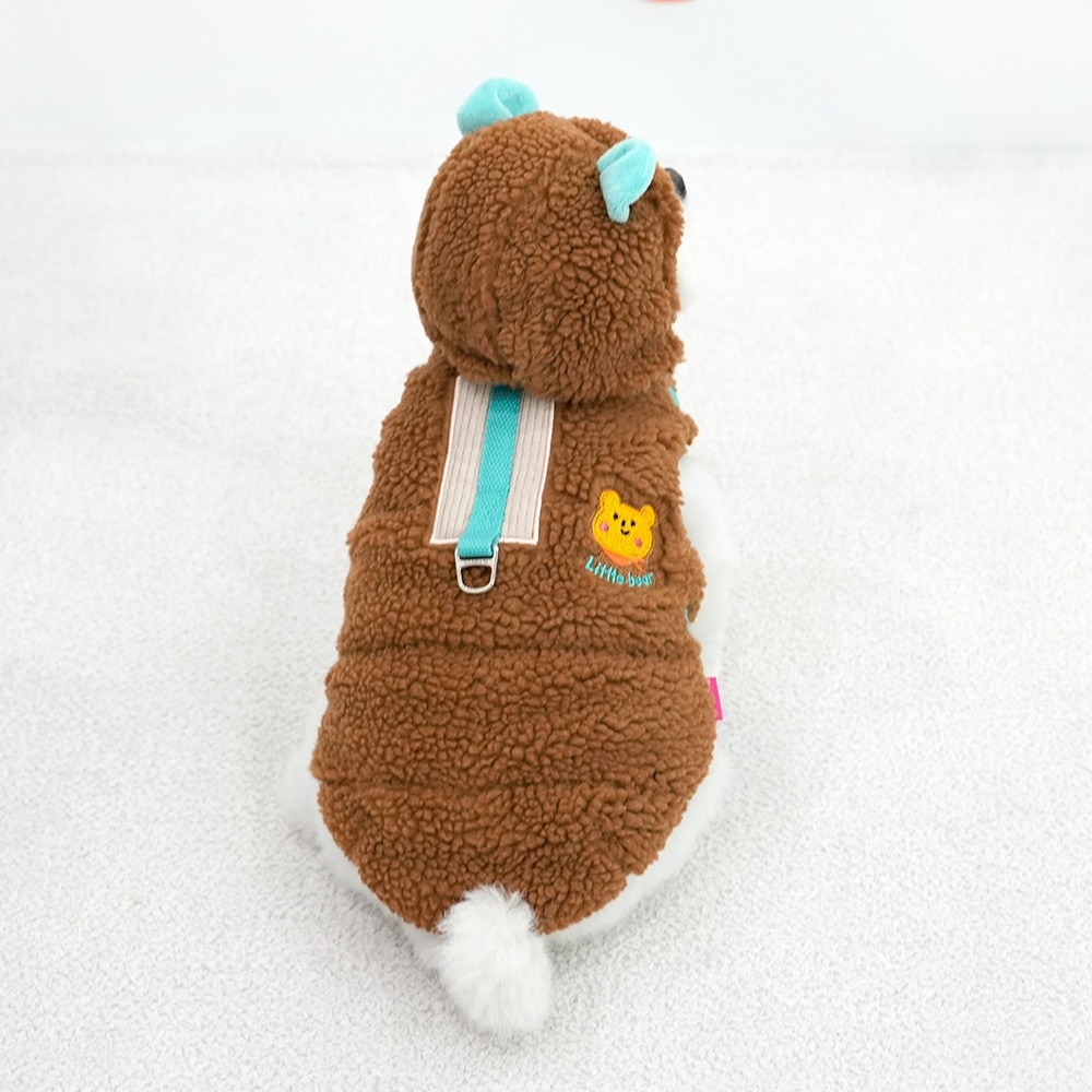 【ParisDog】絨毛小熊羽絨胸背帶套裝 (寵物服飾)