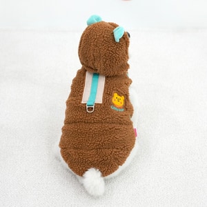 韓國【ParisDog】絨毛小熊羽絨胸背帶套裝 (寵物服飾)