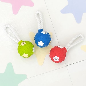 韓國【ParisDog】星星棉繩乳膠球發聲玩具 (寵物玩具)