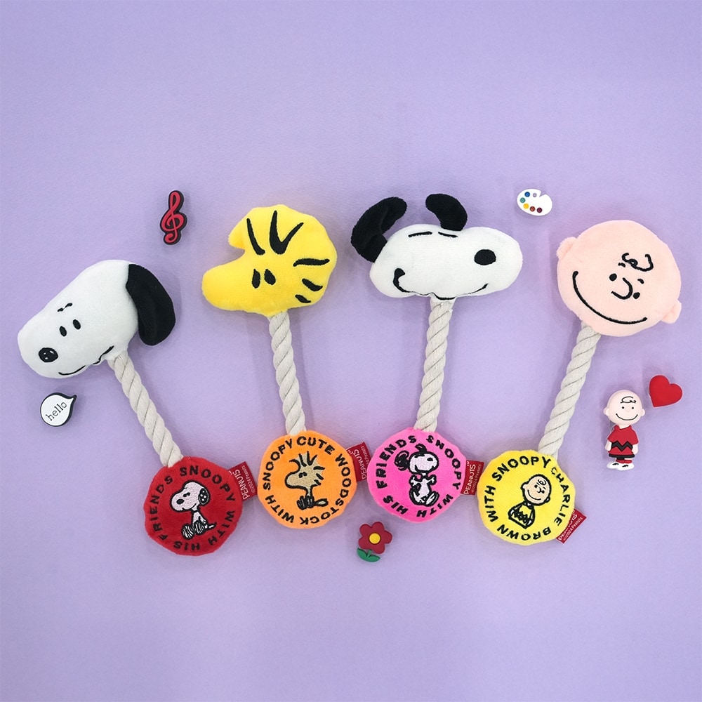 【PEANUTS】史努比造型繩結發聲玩具 (寵物玩具)