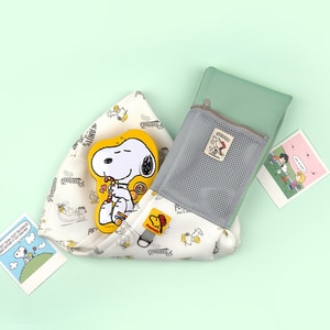【PEANUTS】史努比印花便攜寵物斜挎包(綠白) (寵物外出包)