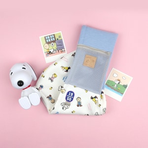 【PEANUTS】史努比印花便攜寵物斜挎包(藍白) (寵物外出包)