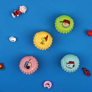【PEANUTS】史努比乳膠發聲玩具球(中) 4入/組(寵物玩具)