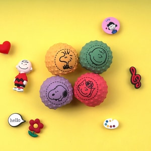 【PEANUTS】史努比乳膠發聲玩具球(小) 4入/組(寵物玩具)