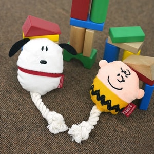 【PEANUTS】史努比圓滾滾發聲繩結玩具 (寵物玩具)