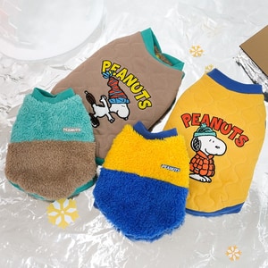 【PEANUTS】史努比絨毛曲線雙面寵物背心 (寵物服飾 寵物衣服)