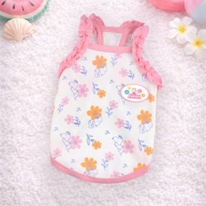 【PEANUTS】史努比優雅花邊狗狗涼感背心 (寵物服飾 寵物衣服)