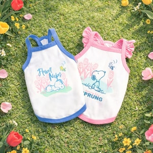 【PEANUTS】史努比花朵滿滿涼感背心 (寵物服飾)