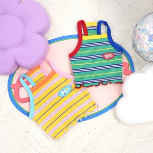 【ParisDog】復古條紋狗狗削肩背心 (寵物服飾)