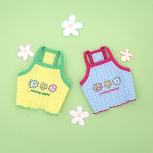 【ParisDog】小花泡泡布短版削肩背心 (寵物服飾)