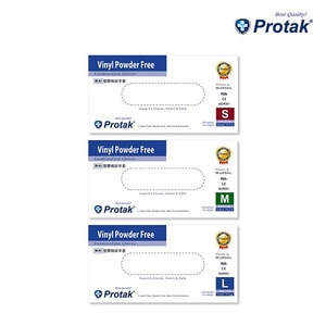 【Protak】無粉PVC塑膠醫用檢診手套 (100入/盒) 