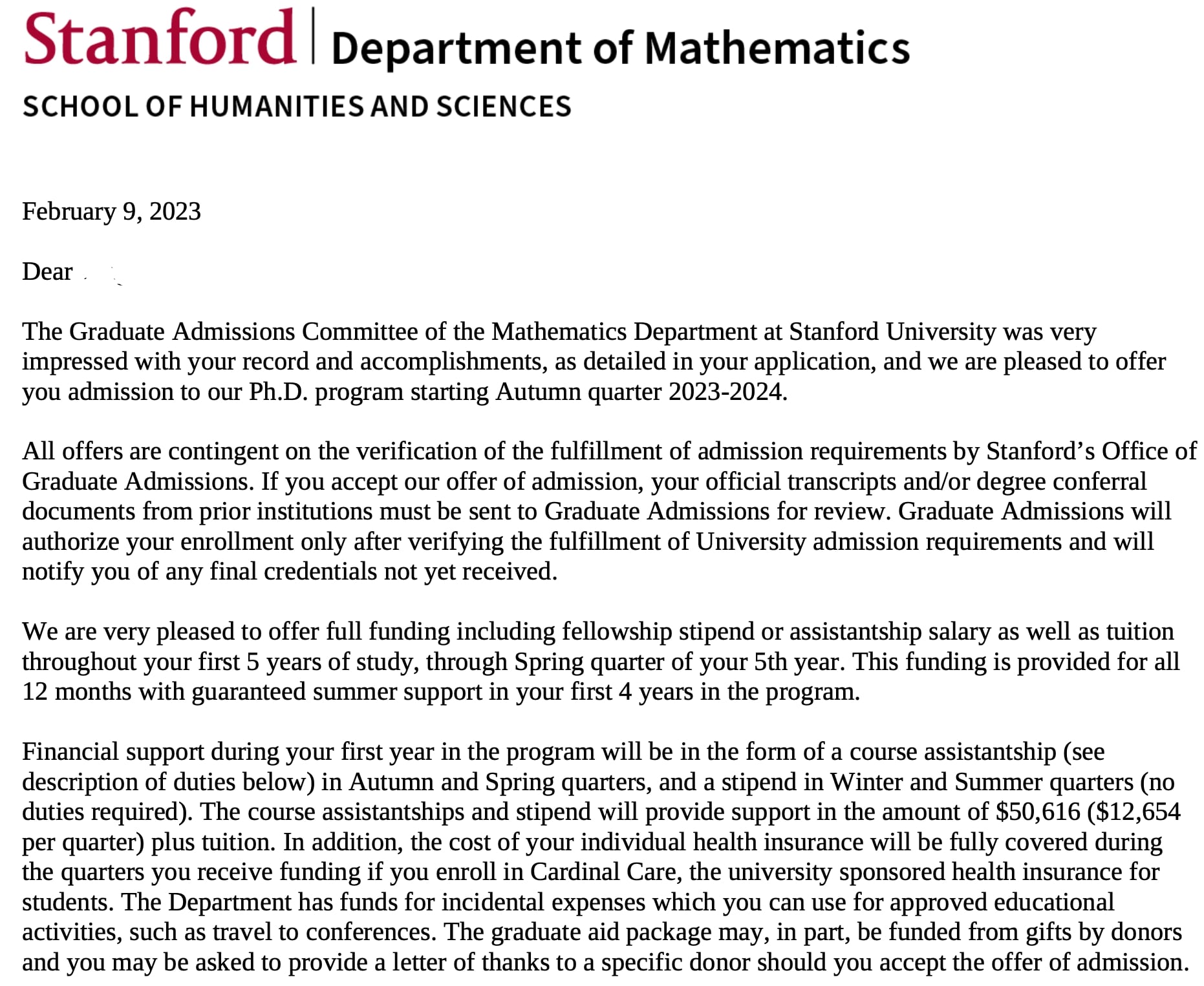 Stanford PhD Math