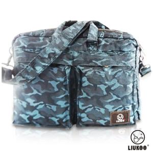 LIUKOO戰地叢林迷彩系列 -多功能造型質感防潑水三用公事包-【沉穩藍】