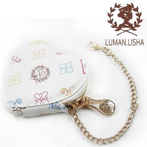 禾雅時尚【LUMAN LISHA 露蔓麗莎】英式女王甜美愛戀長鍊愛心零錢包-白色