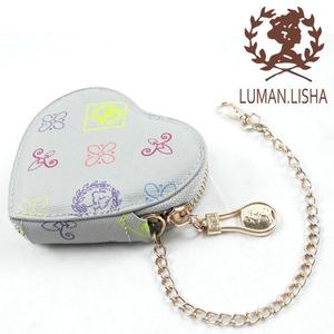 禾雅時尚【LUMAN LISHA 露蔓麗莎】英式女王甜美愛戀長鍊愛心零錢包-灰色